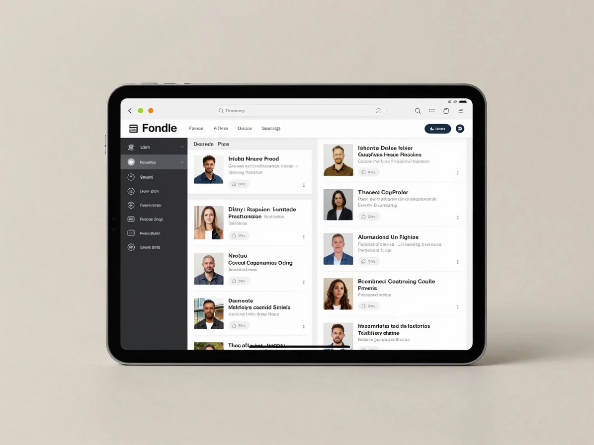 Device-wide view of a tablet showing a forum thread interface on